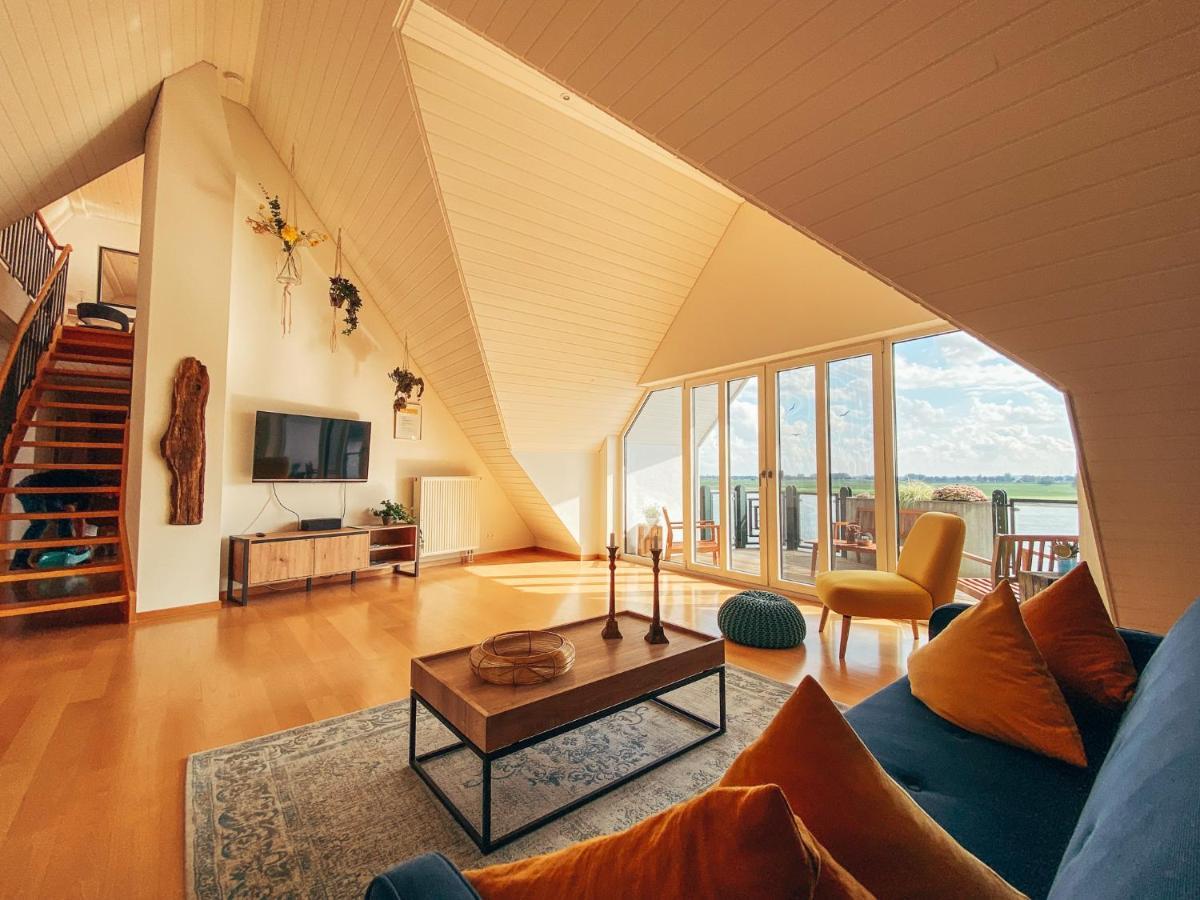 Rheinloft 3 - Grosse Giebelwohnung Mit Dachterrassen An Der Rheinpromenade Emmerich Luaran gambar