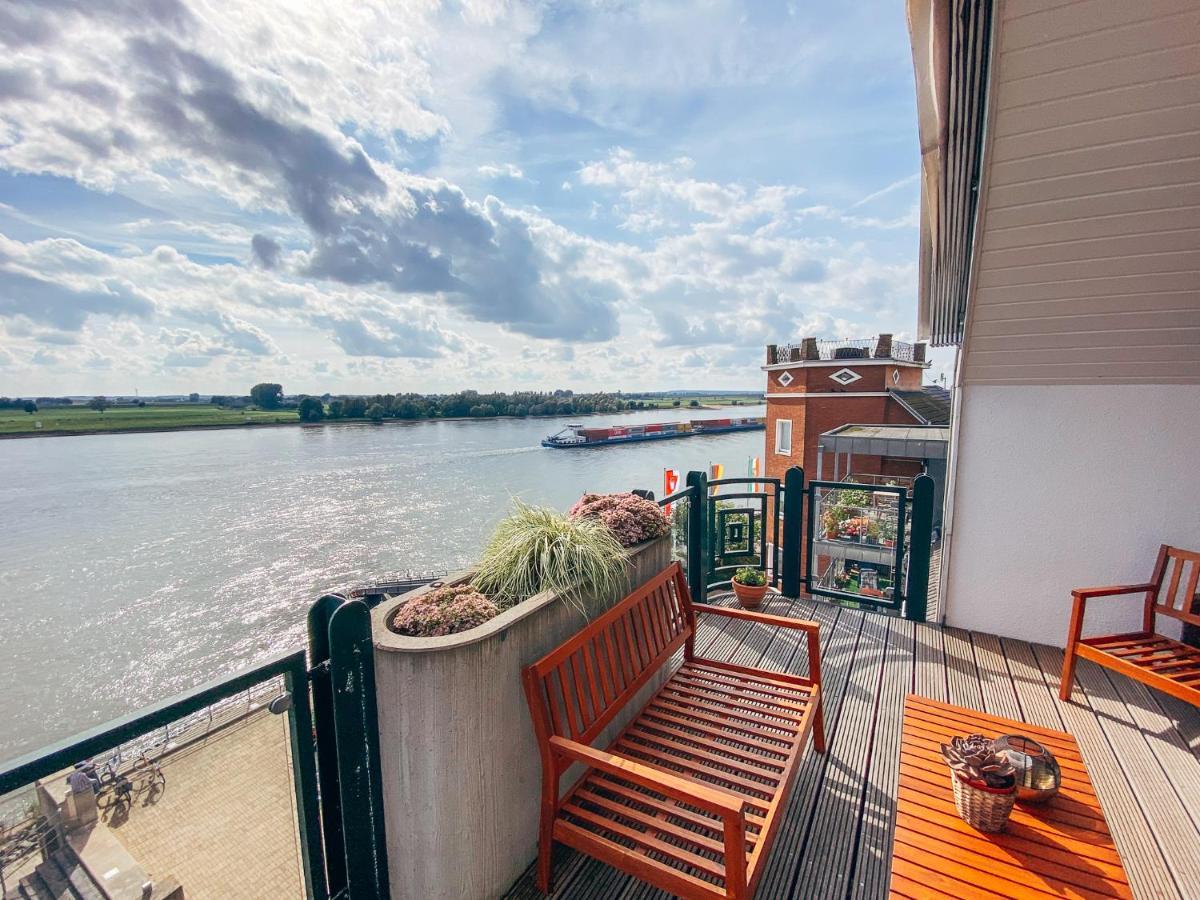 Rheinloft 3 - Grosse Giebelwohnung Mit Dachterrassen An Der Rheinpromenade Emmerich Luaran gambar